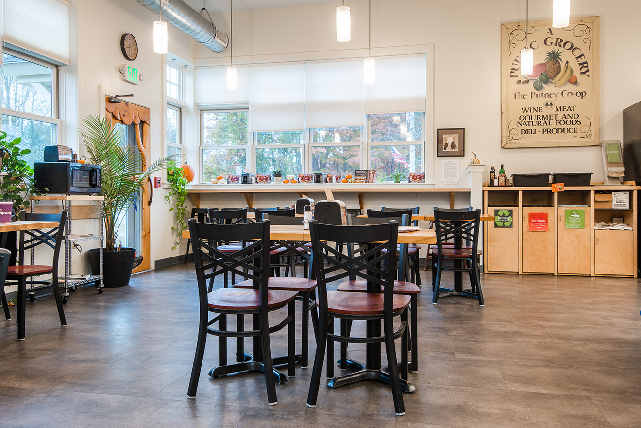 Putney Food Co-op - built by leading southern Vermont commercial construction firm - GPI Construction Inc - dining area